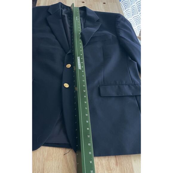 Lauren Ralph Lauren LRL Blazer Sport Coat Classic Navy Gold Buttons Wool 44R - Picture 9 of 12